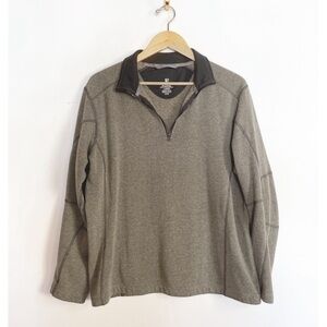 KUHL Revel 1/4 Zip Pullover Fleece Lined Oatmeal color Mens size L